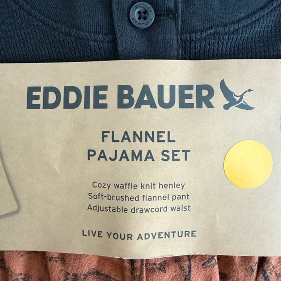 Eddie Bauer Men's 2-Piece Fish Printed Flannel Pajama Set Size XS - Picture 5 of 10